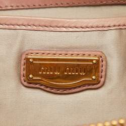 Miu Miu Beige Leather Gathered Tote