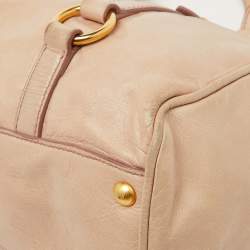 Miu Miu Beige Leather Gathered Tote
