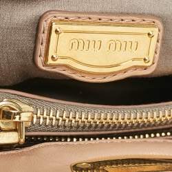 Miu Miu Beige/Cream Matelassé Leather Frame Crossbody Bag