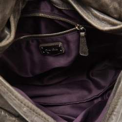 Miu Miu Grey Matelassé Lux Leather Coffer Hobo