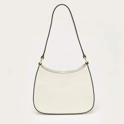 Pre Owned Miu Miu White Madras Leather Hobo