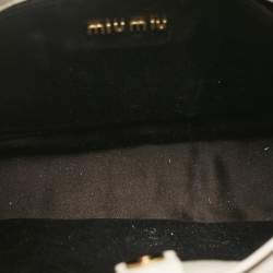 Pre Owned Miu Miu White Madras Leather Hobo