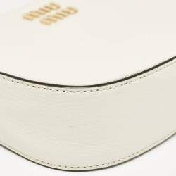 Pre Owned Miu Miu White Madras Leather Hobo