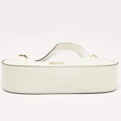 Pre Owned Miu Miu White Madras Leather Hobo