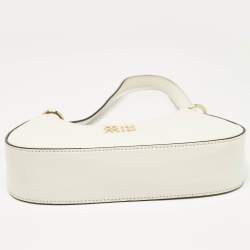 Pre Owned Miu Miu White Madras Leather Hobo