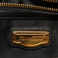 Miu Miu Black Leather Studded Hobo