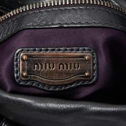 Miu Miu Black Leather Patchwork Harlequin Hobo