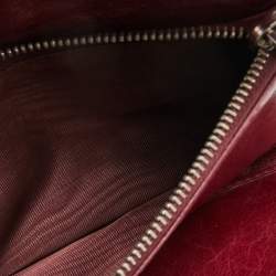Miu Miu Burgundy Matelassé Leather Flap Trifold Wallet