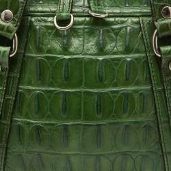 Miu Miu Green Alligator Zip Satchel