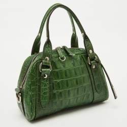 Miu Miu Green Alligator Zip Satchel