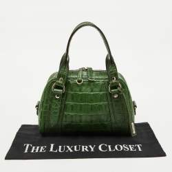 Miu Miu Green Alligator Zip Satchel