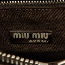 Miu Miu Green Alligator Zip Satchel