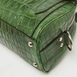 Miu Miu Green Alligator Zip Satchel
