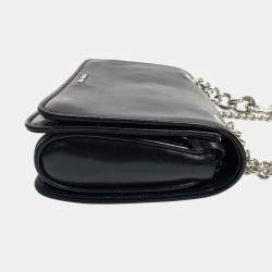 Miu Miu Black Leather Chain Shoulder Bag