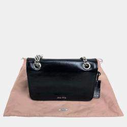 Miu Miu Black Leather Chain Shoulder Bag