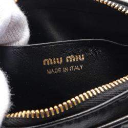 Miu Miu Black Matelasse Leather Waist Bag