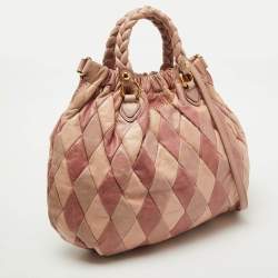 Miu Miu Multicolor Patchwork Leather Harlequin Hobo