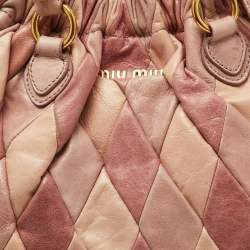 Miu Miu Multicolor Patchwork Leather Harlequin Hobo