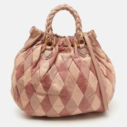 Miu Miu Multicolor Patchwork Leather Harlequin Hobo