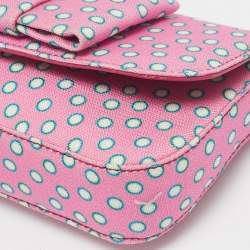 Miu Miu Pink Polka Fabric Bow Clutch