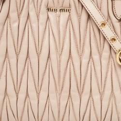 Miu Miu Beige Matelasse Leather Shoulder Bag