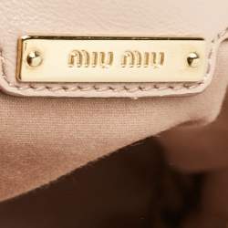 Miu Miu Beige Matelasse Leather Shoulder Bag