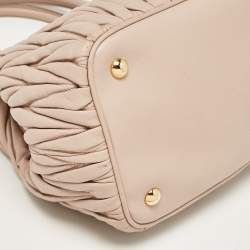 Miu Miu Beige Matelasse Leather Shoulder Bag