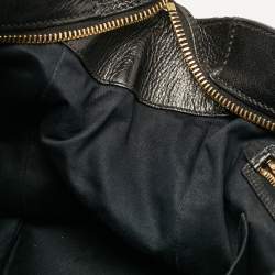 Miu Miu Black Glossy Leather Front Pocket Tote