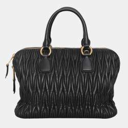 Miu Miu Black Leather Tote Bag