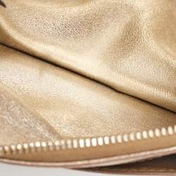 Miu Miu Metallic Gold Leather Zip Card Holder