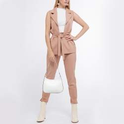 Miu Miu White Madras Leather Hobo
