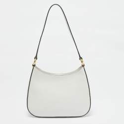 Miu Miu White Madras Leather Hobo