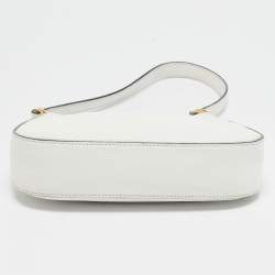 Miu Miu White Madras Leather Hobo