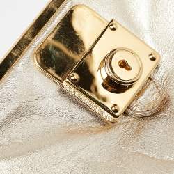 Miu Miu Gold Leather Frame Clutch