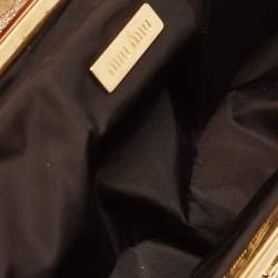 Miu Miu Gold Leather Frame Clutch