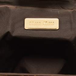Miu Miu Gold Leather Frame Clutch