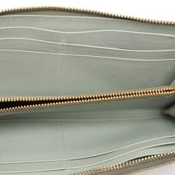 Miu Miu Light Green Croc Embossed Patent Leather Continental Wallet