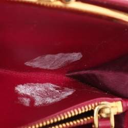 Miu Miu Pink Leather and Croc Embossed Patent Leather French Wallet