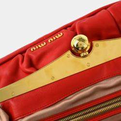 Miu Miu Red Lambskin Shoulder Bag