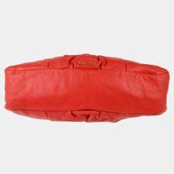 Miu Miu Red Lambskin Shoulder Bag