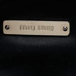 Pre Owned Miu Miu Black Matelassé Leather Mini Chain Crossbody Bag