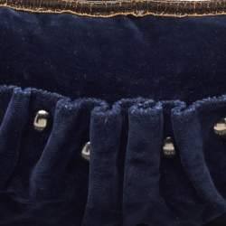 Miu Miu Navy Blue Velvet Studded Shoulder Bag