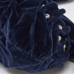 Miu Miu Navy Blue Velvet Studded Shoulder Bag