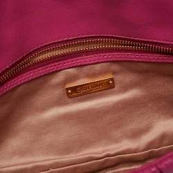 مملوكة مسبقًا Miu Miu Fuchsia Matelasse Leather Small Crystal Flap Shoulder Bag