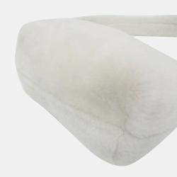 Miu Miu White Mouton Tote Bag
