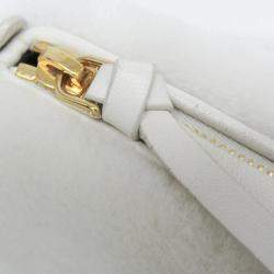 Miu Miu White Mouton Tote Bag