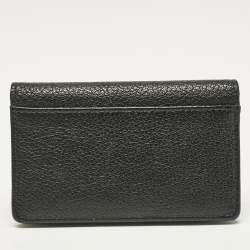 Miu Miu Black Leather Logo Flap Card Case