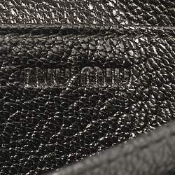 Miu Miu Black Leather Logo Flap Card Case