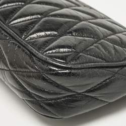 Miu Miu Black Quilted Vitello Shine Leather Pochette Bag