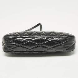 Miu Miu Black Quilted Vitello Shine Leather Pochette Bag